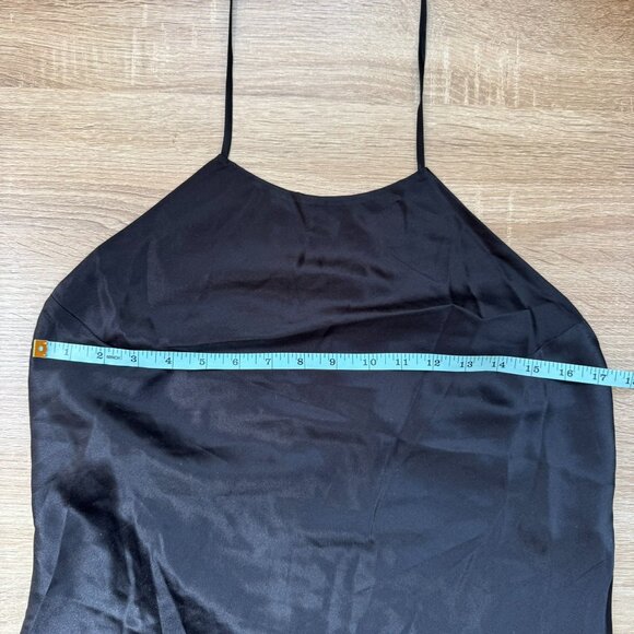 NWT New Reformation Jennis Silk Mini Dress Short Halter Open Back Black XL - Picture 10 of 17